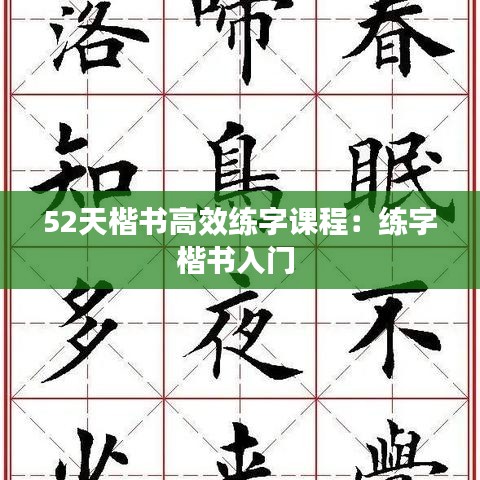 52天楷书高效练字课程：练字楷书入门 