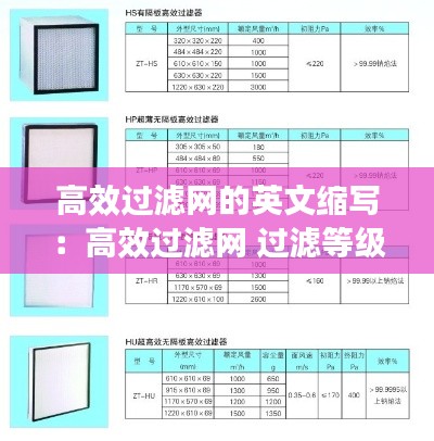 高效过滤网的英文缩写：高效过滤网 过滤等级 