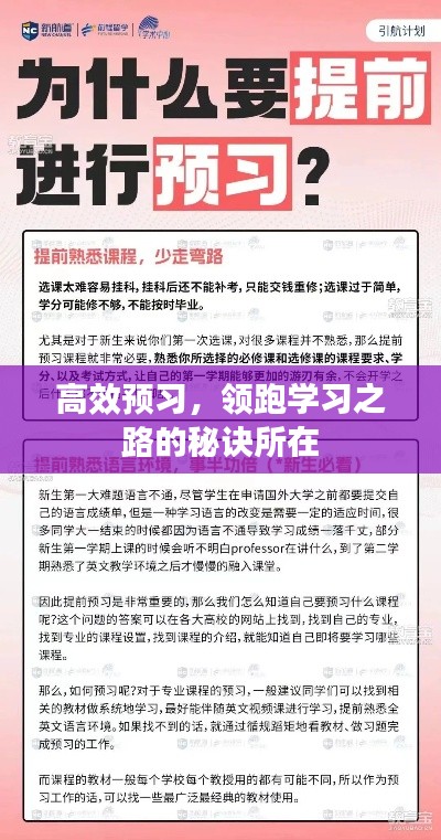 高效预习，领跑学习之路的秘诀所在