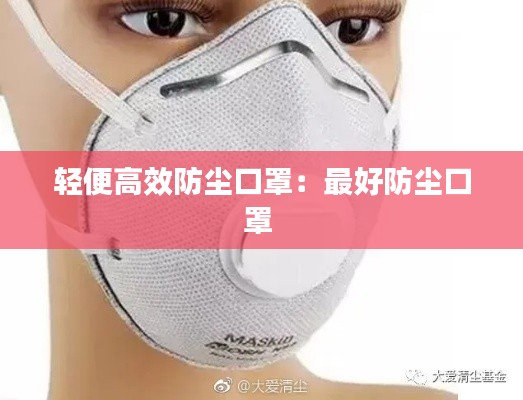 轻便高效防尘口罩：最好防尘口罩 