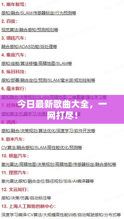 今日最新歌曲大全，一网打尽！