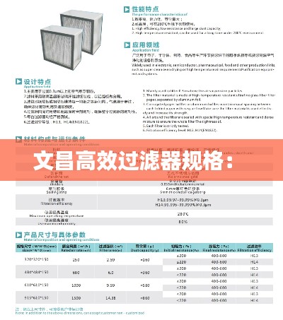文昌高效过滤器规格： 