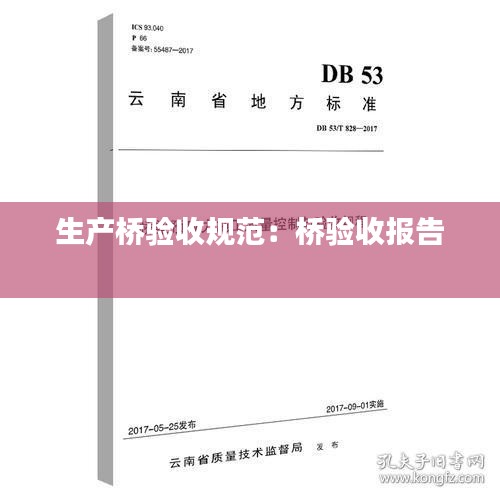 生产桥验收规范：桥验收报告 