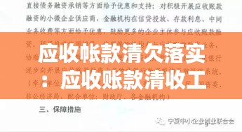 应收帐款清欠落实：应收账款清收工作措施 