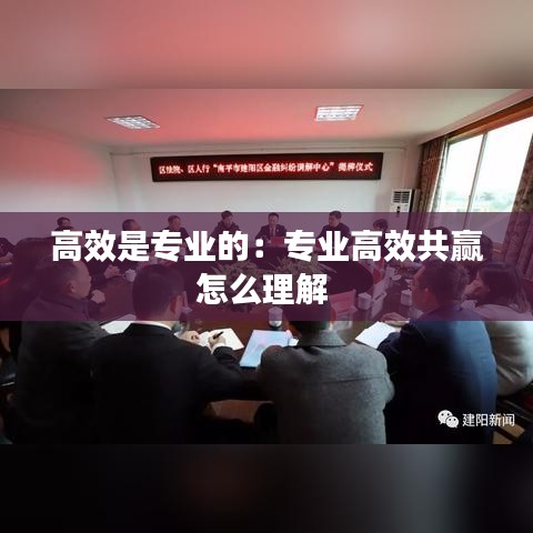 高效是专业的：专业高效共赢怎么理解 