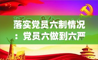 落实党员六制情况：党员六做到六严禁心得 