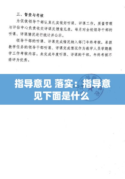指导意见 落实：指导意见下面是什么 