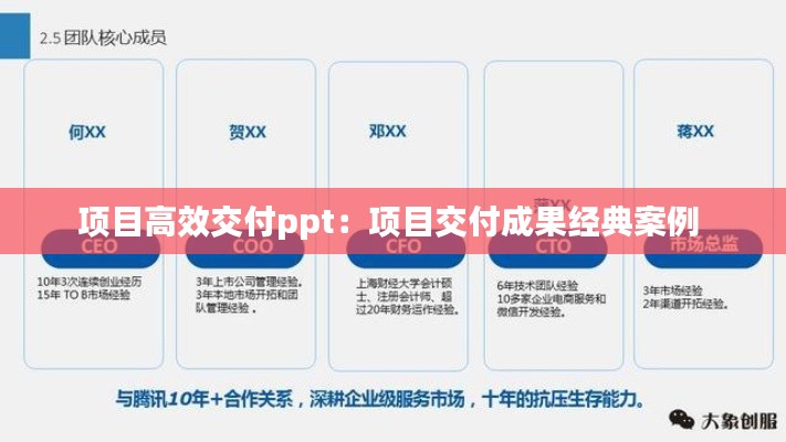 项目高效交付ppt：项目交付成果经典案例 