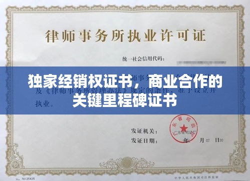 独家经销权证书，商业合作的关键里程碑证书