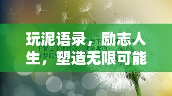 玩泥语录，励志人生，塑造无限可能，开启无限快乐时光！