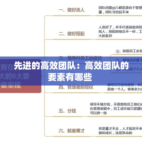 先进的高效团队：高效团队的要素有哪些 
