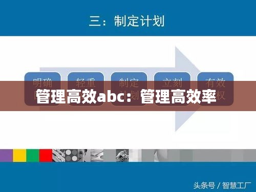 管理高效abc：管理高效率 