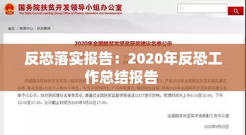 反恐落实报告：2020年反恐工作总结报告 
