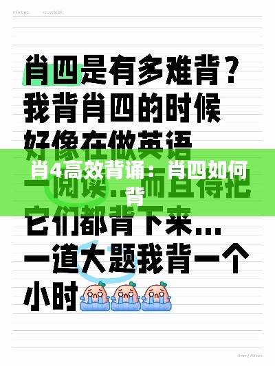 肖4高效背诵：肖四如何背 