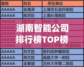 湖南智能公司排行榜TOP榜单揭晓！