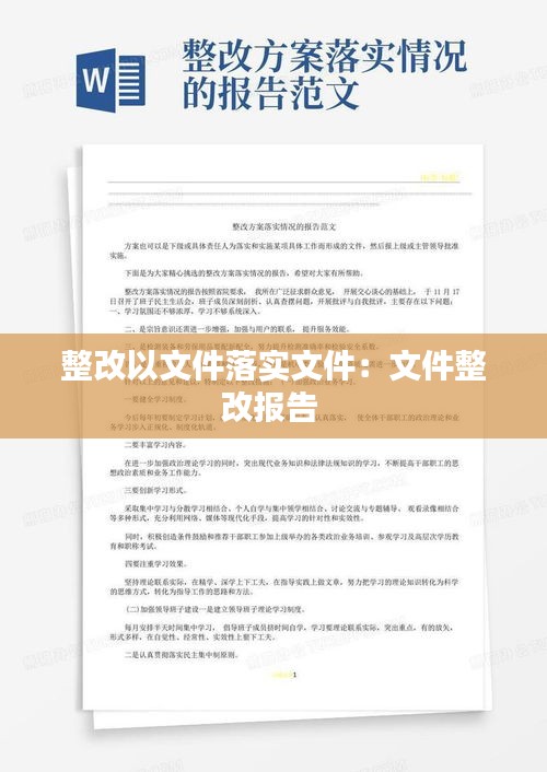 整改以文件落实文件：文件整改报告 