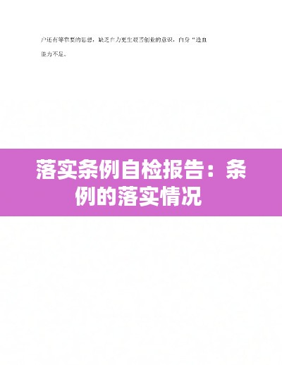 落实条例自检报告：条例的落实情况 