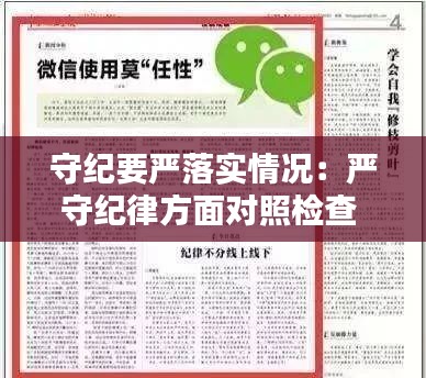 守纪要严落实情况：严守纪律方面对照检查 