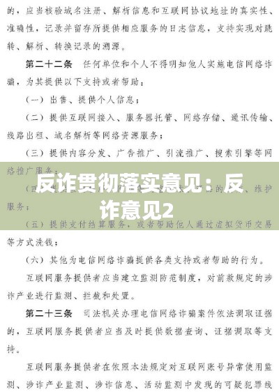 反诈贯彻落实意见：反诈意见2 