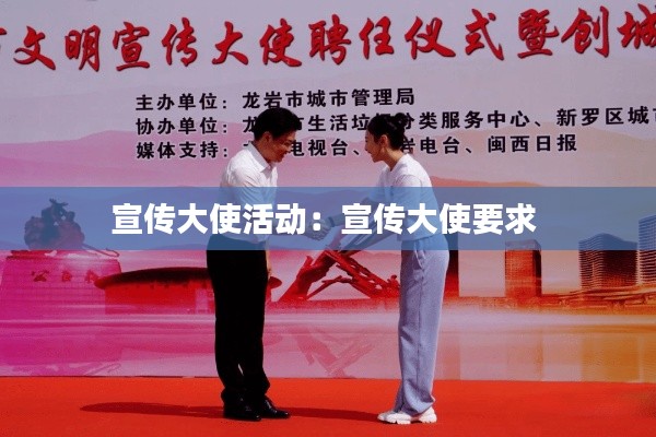 宣传大使活动：宣传大使要求 