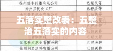 五落实整改表：五整治五落实的内容 