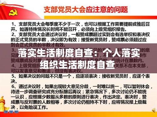 落实生活制度自查：个人落实组织生活制度自查 