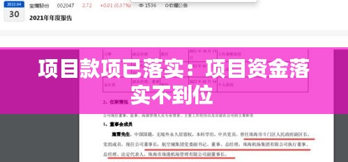 项目款项已落实：项目资金落实不到位 