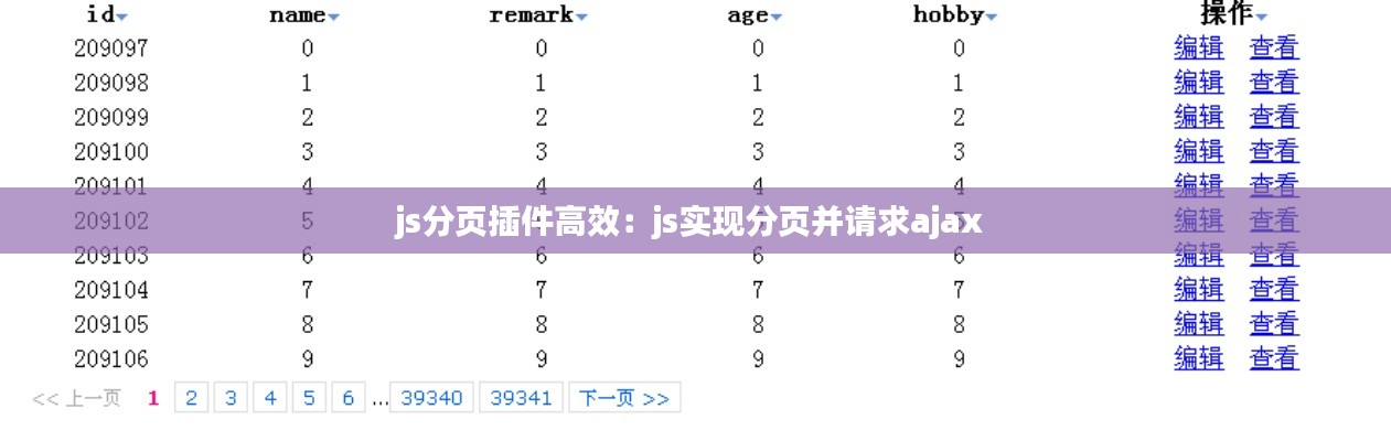 js分页插件高效：js实现分页并请求ajax 
