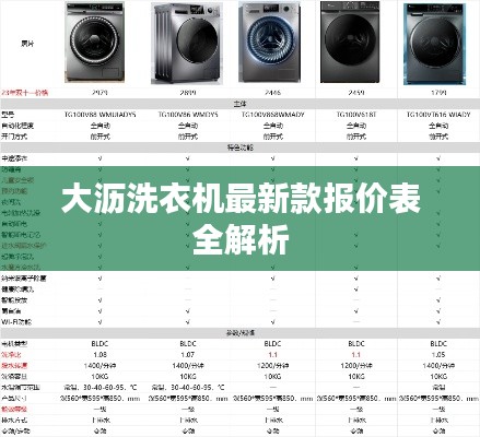 大沥洗衣机最新款报价表全解析