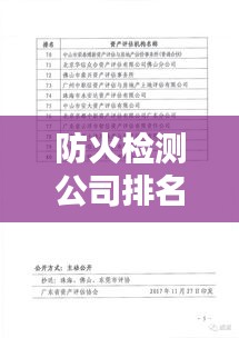 防火检测公司排名揭秘，专业评估与重要性解析