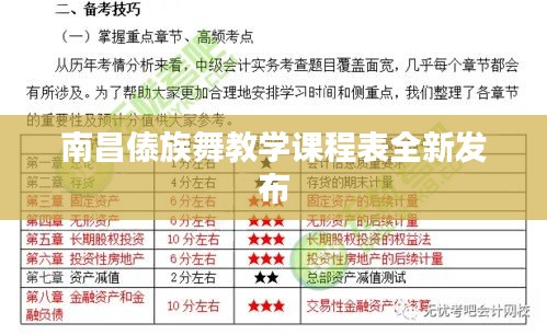 南昌傣族舞教学课程表全新发布