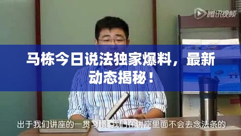 马栋今日说法独家爆料，最新动态揭秘！