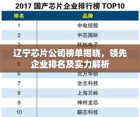 辽宁芯片公司榜单揭晓，领先企业排名及实力解析