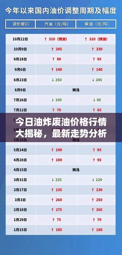 今日油炸废油价格行情大揭秘，最新走势分析！