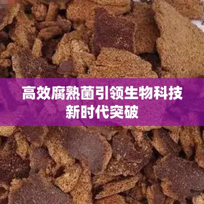 高效腐熟菌引领生物科技新时代突破