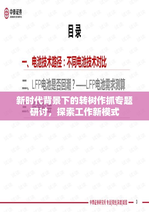 新时代背景下的转树作抓专题研讨，探索工作新模式
