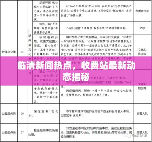 临清新闻热点，收费站最新动态揭秘