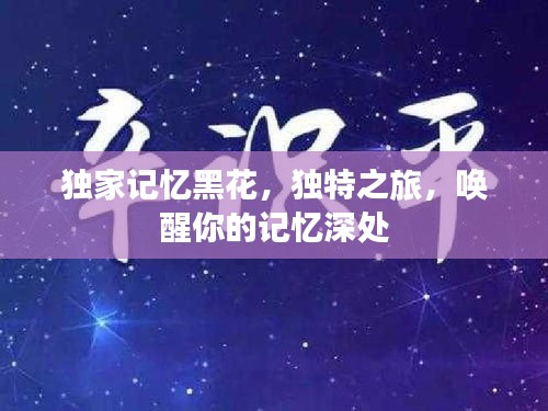 独家记忆黑花，独特之旅，唤醒你的记忆深处