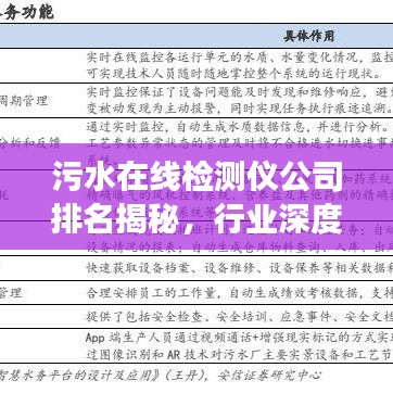 污水在线检测仪公司排名揭秘，行业深度洞察与趋势展望