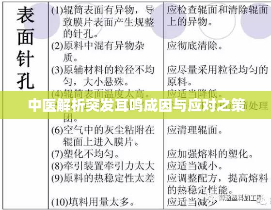 中医解析突发耳鸣成因与应对之策