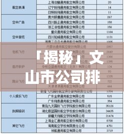 「揭秘」文山市公司排行榜及影响力深度剖析