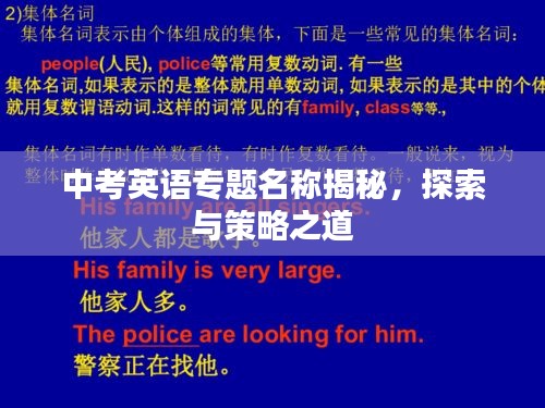 中考英语专题名称揭秘，探索与策略之道