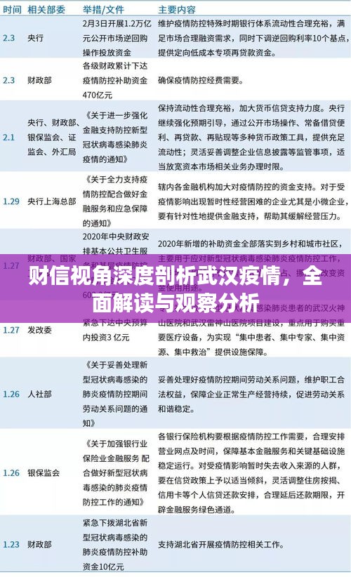 财信视角深度剖析武汉疫情，全面解读与观察分析