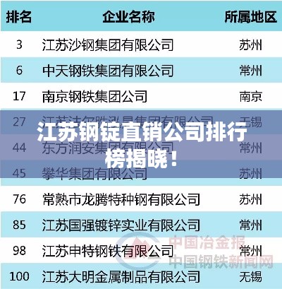 江苏钢锭直销公司排行榜揭晓！