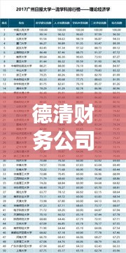 德清财务公司排名大揭秘，权威榜单助你轻松选择优质合作伙伴！