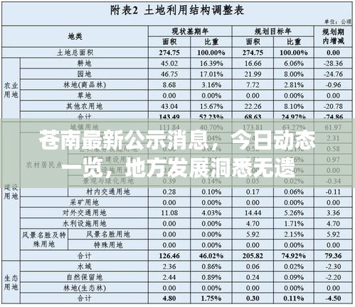 苍南最新公示消息，今日动态一览，地方发展洞悉无遗