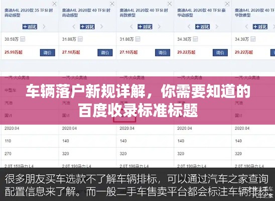 车辆落户新规详解，你需要知道的百度收录标准标题