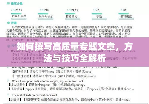 如何撰写高质量专题文章，方法与技巧全解析