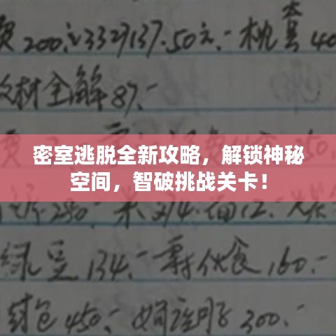 密室逃脱全新攻略，解锁神秘空间，智破挑战关卡！