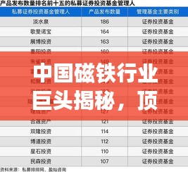 中国磁铁行业巨头揭秘，顶尖磁铁公司排名榜单！